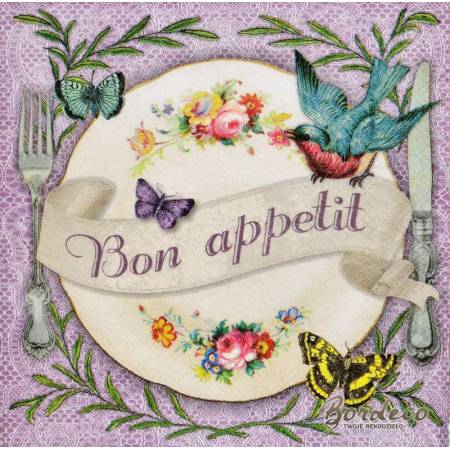 Serwetka do decoupage firmy AMBIENTE Bon appetit 33x33cm